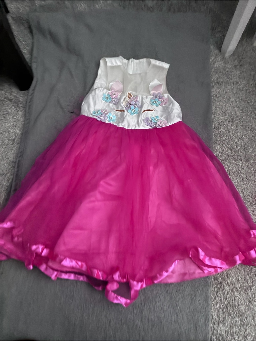 Amazon Girls Pink and White Floral Tulle Party Dress